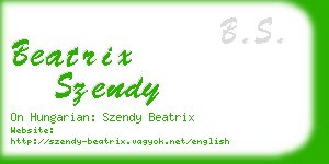 beatrix szendy business card